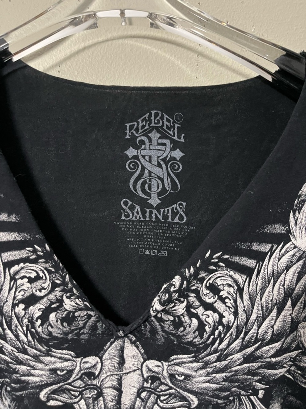 Affliction American Customs Diamond Motors T-Shirt Size XL Long Sleeve Bling - Picture 3 of 9